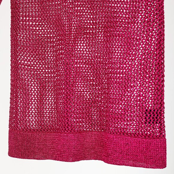 Dodo Bar Or Nma Fuchsia Short-Sleeve Crochet Polo Shirt - Picture 6 of 10